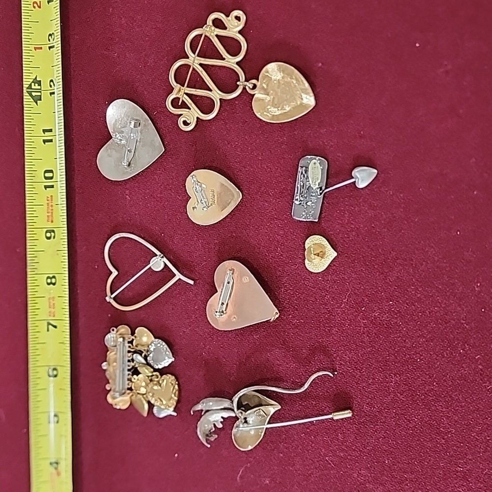 Vintage Miscellaneous Heart Brooches Pins Jewelry - Picture 9 of 9